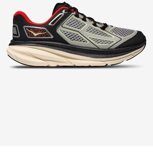 Hoka Clifton One9 Neutral Running Shoe - Black, Gray & Red